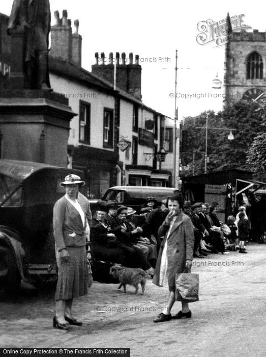 Photo of Skipton, Two Ladies, The Market Place c.1955