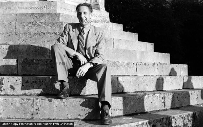 Photo of Sledmere, A Man On Memorial Steps 1951