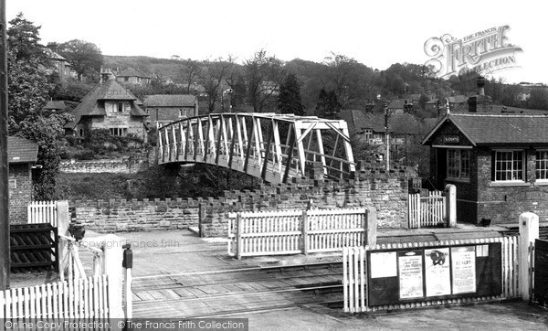 Photo of Sleights, Railway Crossing And Footbridge c.1955