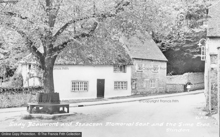 Photo of Slindon, Lady Beaumont And Isaacson Memorial Seat And The Lime Tree c.1955