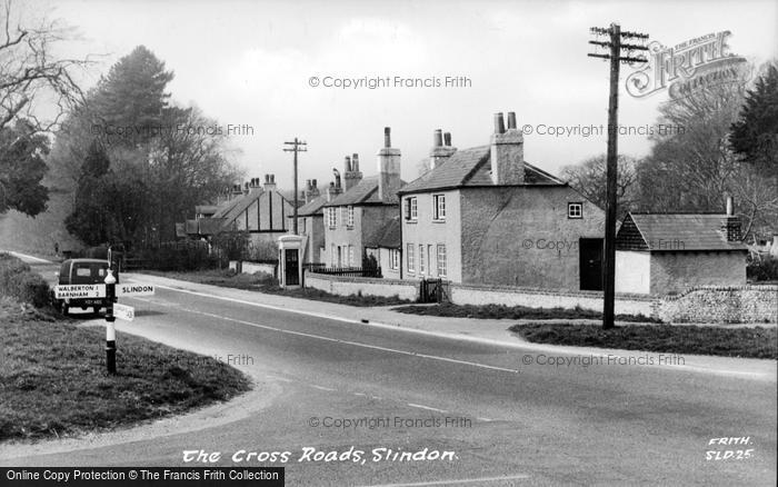 Photo of Slindon, The Cross Roads c.1955