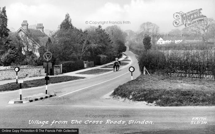 Photo of Slindon, Village From The Cross Roads c.1955