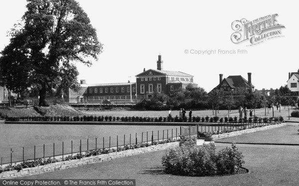 Photo of Slough, Town Hall from the Park c1950