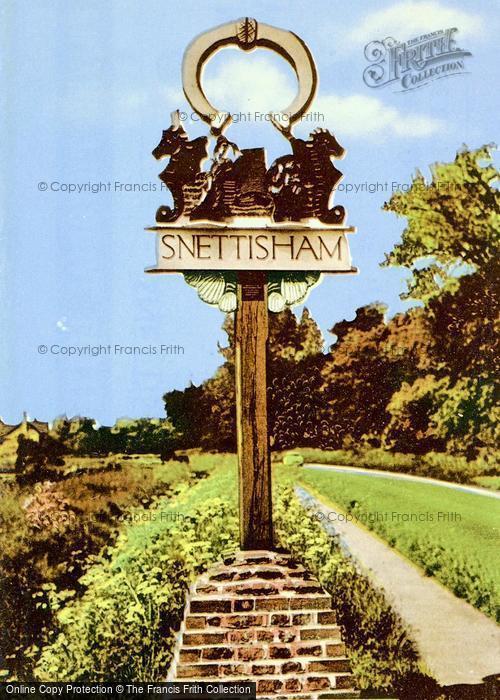 Photo of Snettisham, Village Sign c.1960