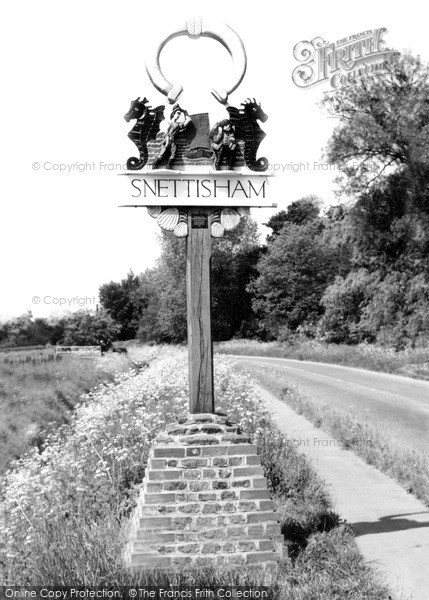 Photo of Snettisham, Village Sign c.1960