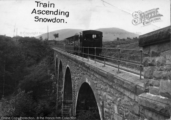 Photo of Snowdon, Train Crossing Bridge c.1935 