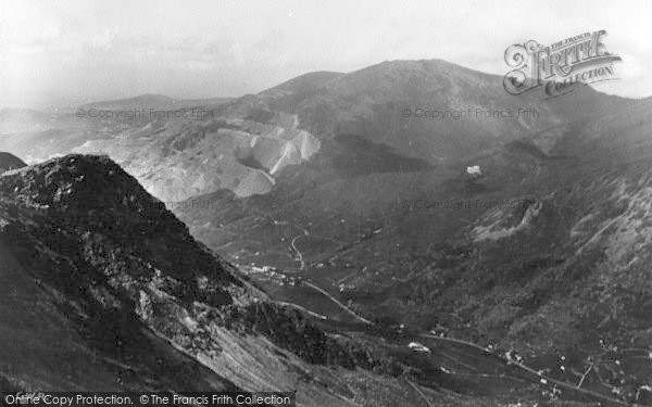 Photo of Snowdon, View From Summit Showing Llanberis Pass c.1939