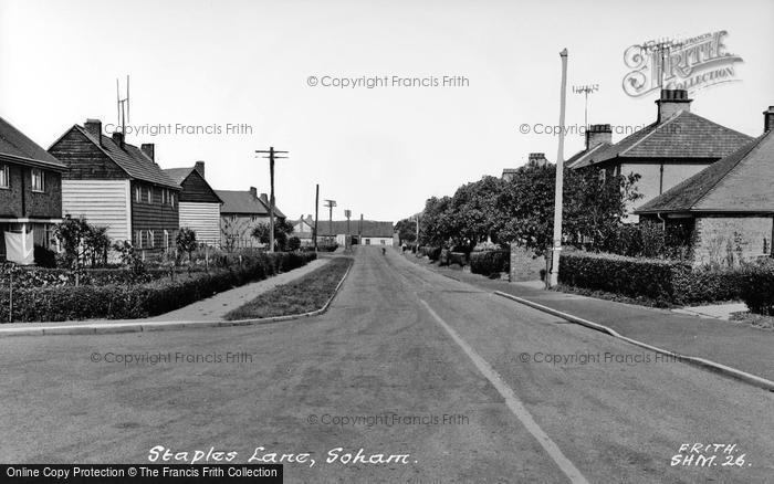 Photo of Soham, Staples Lane c.1955
