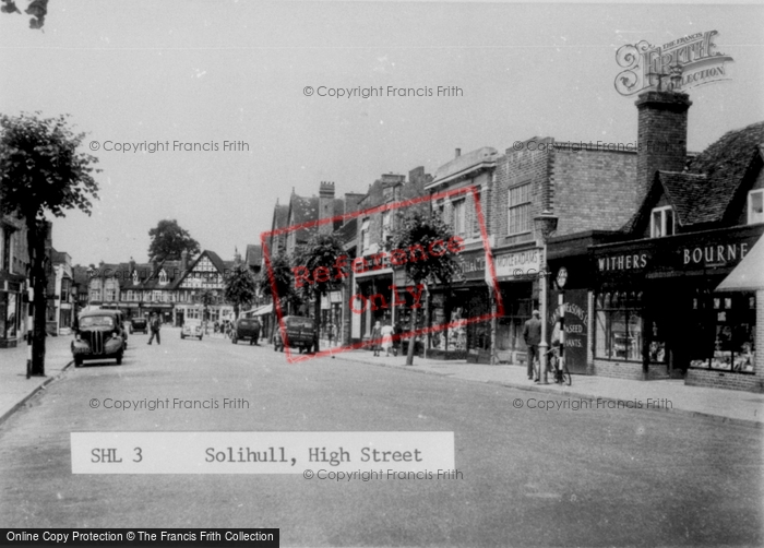 Photo of Solihull, High Street c.1955