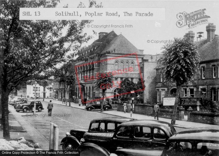 Photo of Solihull, Poplar Road, The Parade c.1955