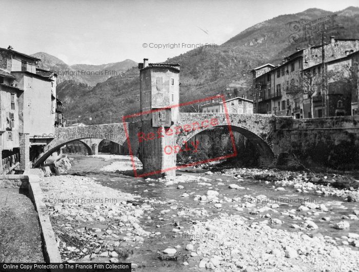 Photo of Sospel, Old Bridge And River Bevera 1939