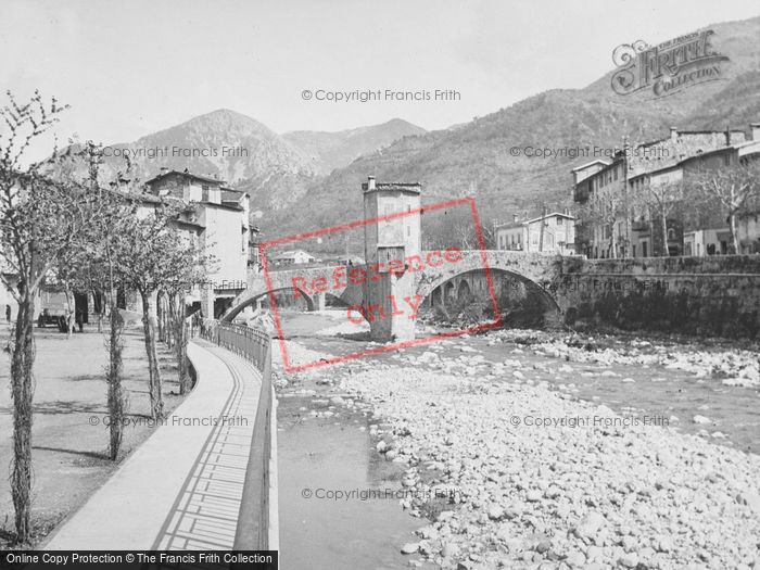 Photo of Sospel, Old Bridge And River Bevera 1939