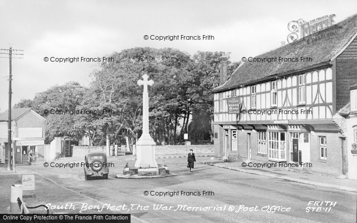 Photo of South Benfleet, The War Memorial And Post Office c.1955