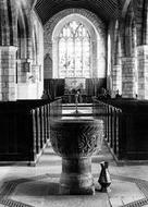 St Petroc's Church, The Font c.1890, South Brent