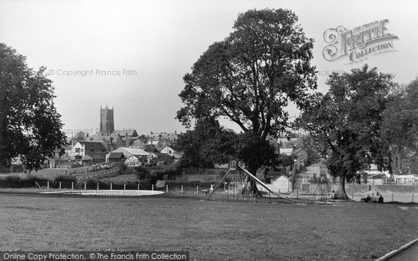 Photo of South Molton, The Park And Parish Church c.1955
