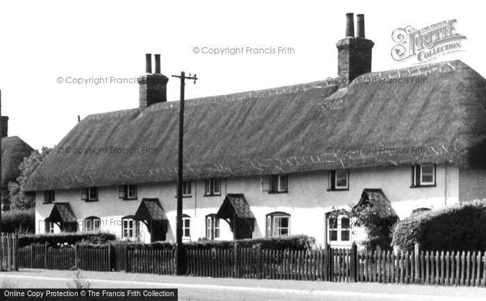 Photo of South Tidworth, Thatched Cottages, Hampshire Cross c.1955