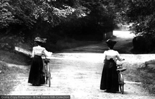 Photo of South Weald, Pushing Bicycles, Weald Road 1906