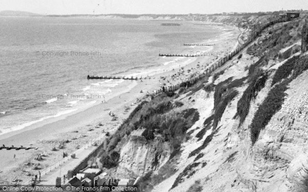 Photo of Southbourne, Cliffs Looking West c.1955