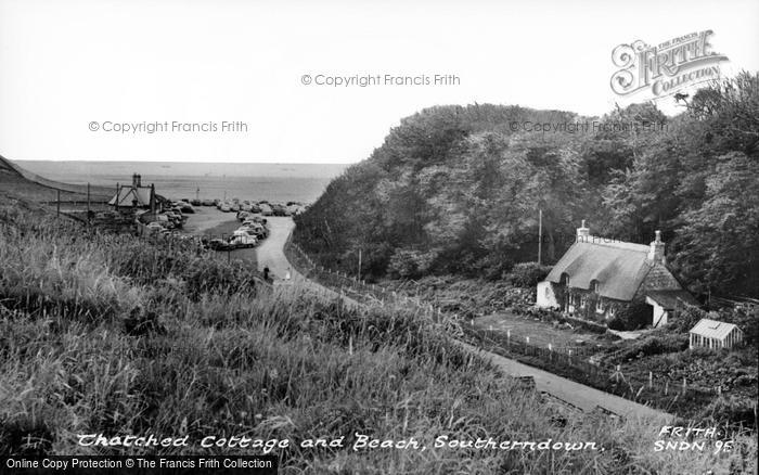 Photo of Southerndown, Thatched Cottage And Beach c.1960