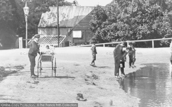 Photo of Southgate, Children By The Pond, Powys Lane c.1900