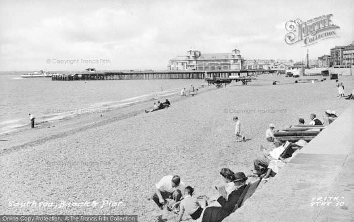 Photo of Southsea, Beach And Pier c.1955
