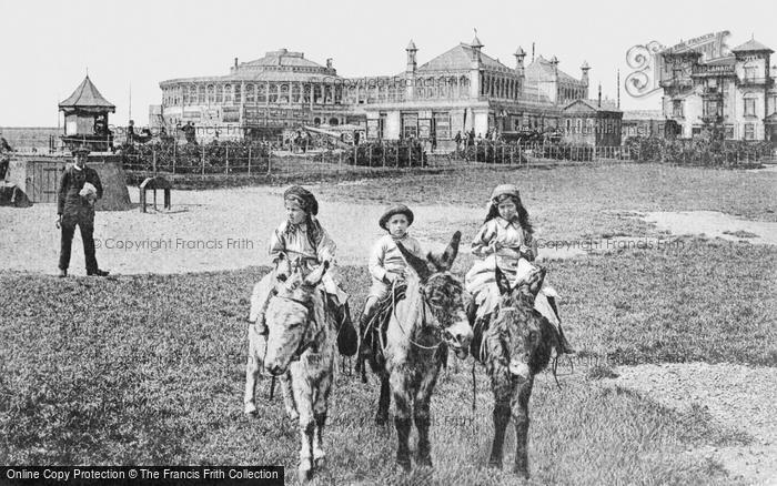 Photo of Southsea, Clarence Pier And Donkeys On Common c.1900