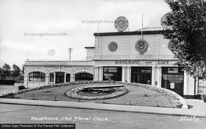 Photo of Southsea, The Floral Clock c.1955