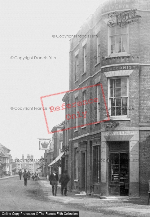 Photo of Southwold, Critten's Chemist, High Street 1891