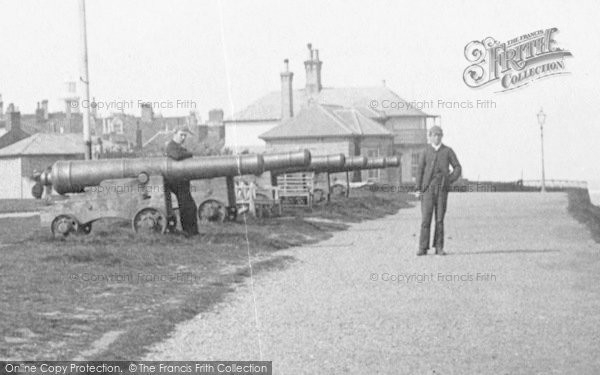 Photo of Southwold, Men And Cannons, Gun Hill 1891