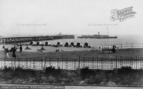 Photo of Southwold, the Pier with the London Boat leaving 1906