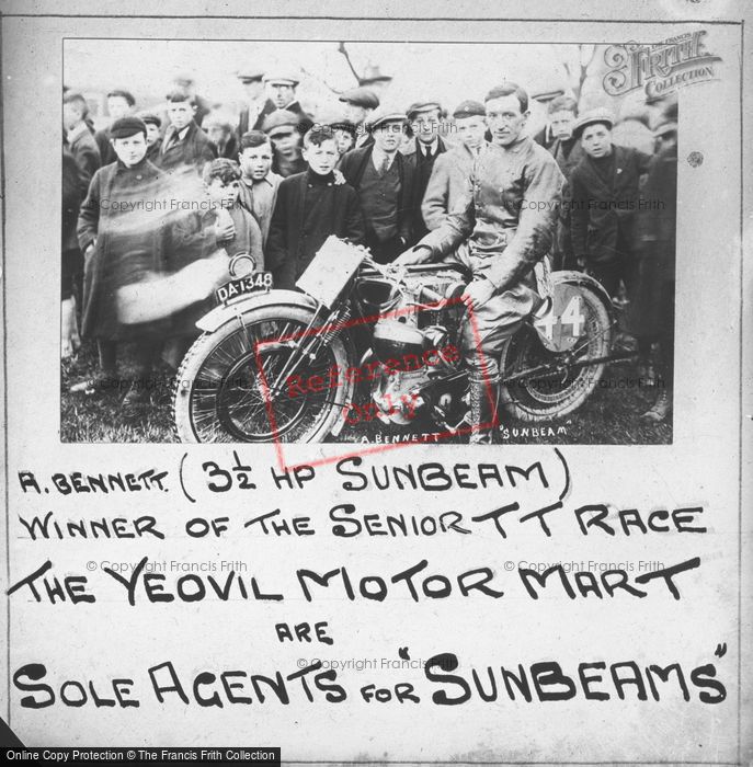 Photo of Advert For The Yeovil Motor Mart, Sole Agent For Sunbeams c.1922