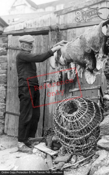 Photo of Fisherman Preparing The Bait c.1960