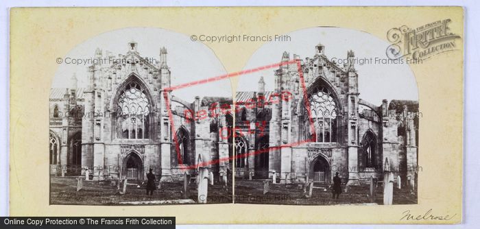 Photo of Stereoscopic View By Frith Of Melrose Abbey c.1856