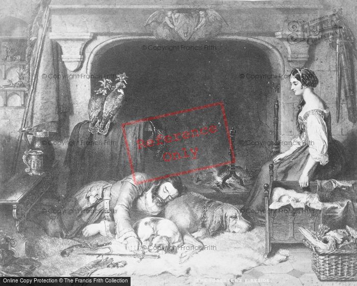 Photo of The Forester's Fireside By Edwin Henry Landseer c.1850