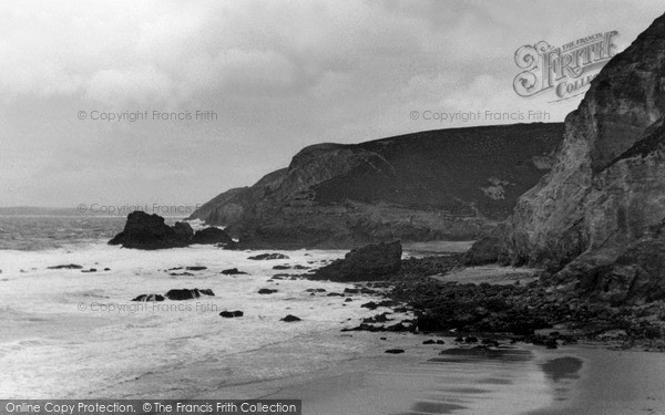 Photo of St Agnes, Sands And Cliffs c.1955