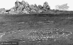 The Ancient Pebble Maze c.1955, St Agnes