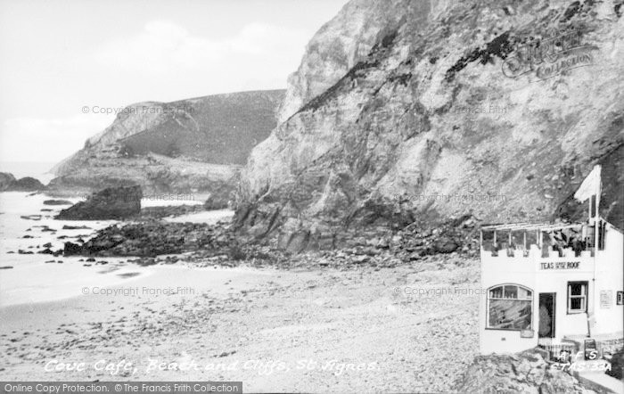 Photo of St Agnes, The Beach And Cafe c.1955