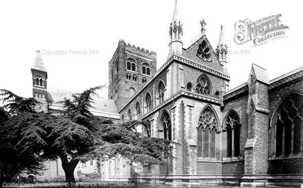 Photo of St Albans, Cathedral And Abbey Church And Cedar Tree 1921