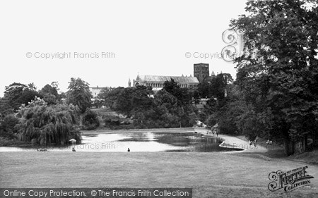Photo of St Albans, Cathedral And Abbey Church From Verulamium Park c.1955