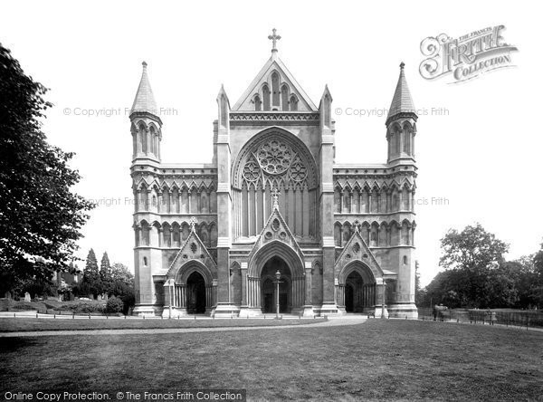 Photo of St Albans, Cathedral And Abbey Church, West Front 1921