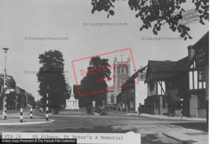 Photo of St Albans, St Peter's Church And Memorial c.1955