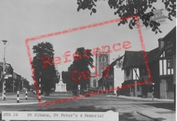 St Peter's Church And Memorial c.1955, St Albans