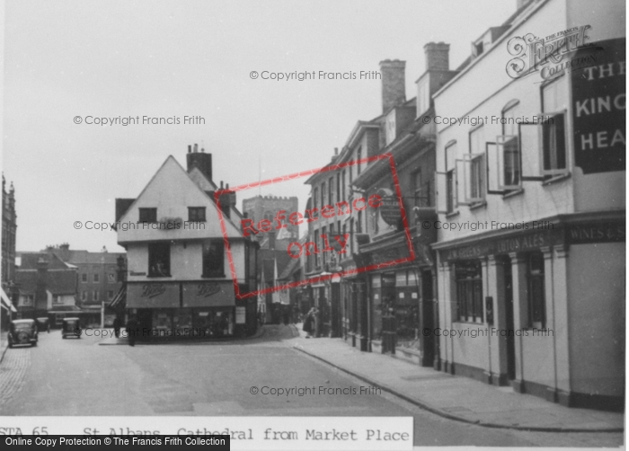 Photo of St Albans, The Cathedral From The Market Place c.1955