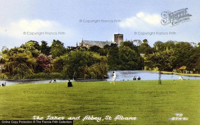 Photo of St Albans, Verulamium Park And Cathedral And Abbey Church c.1955