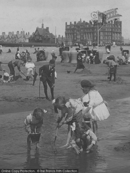 Photo of St Anne's, Children Playing On The Beach 1914
