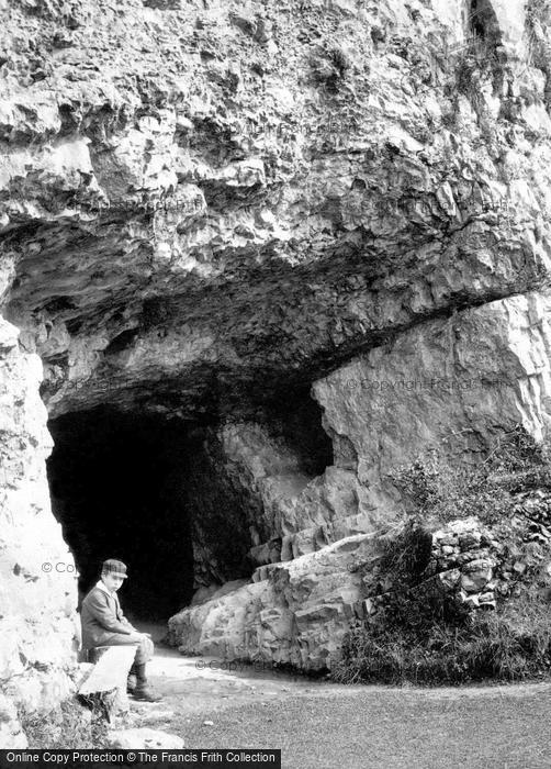 Photo of St Asaph, A Boy At Cefn Caves 1890