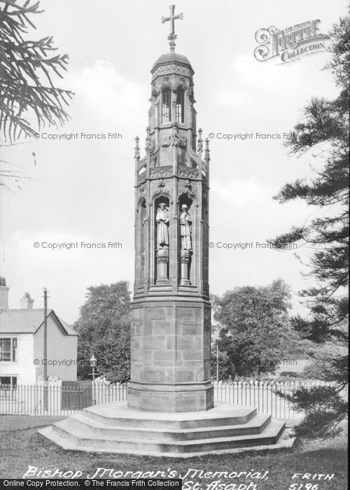 Photo of St Asaph, Bishop Morgan's Memorial c.1890