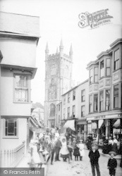 Fore Street And Holy Trinity Church c.1900, St Austell