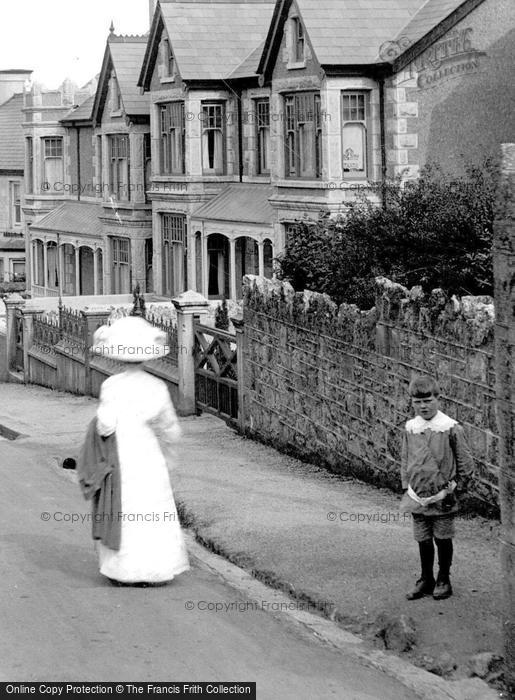 Photo of St Austell, Lady And Boy In Alexandra Road 1912
