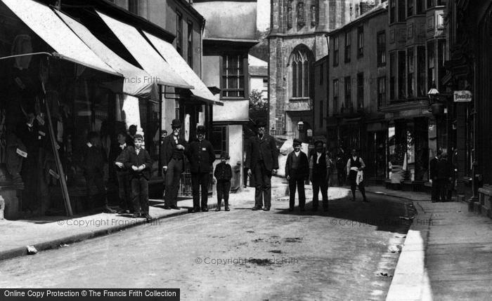 Photo of St Austell, Townsfolk In Fore Street 1898